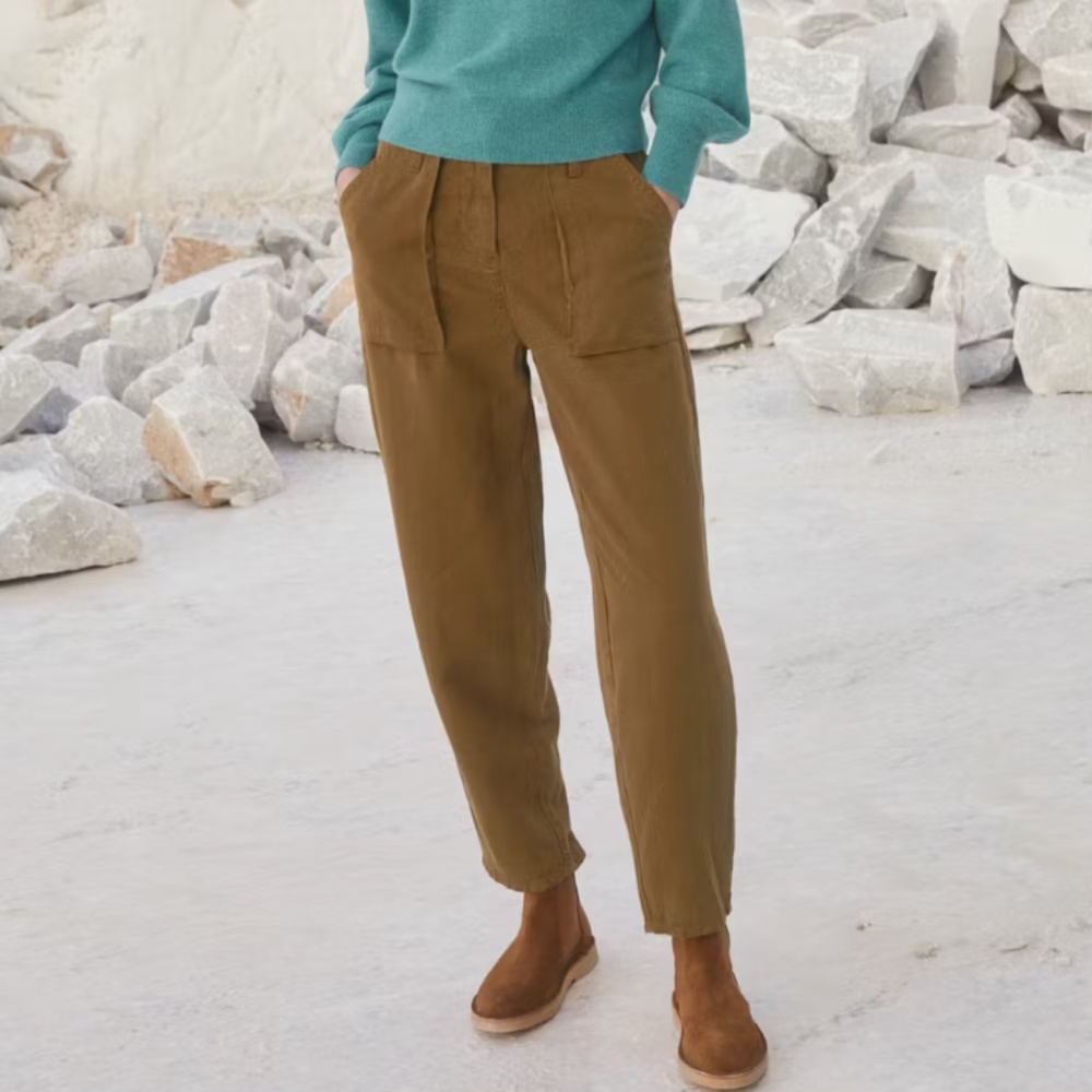 Poetry Fashion Tapered Leg Trousers in Pale Mink